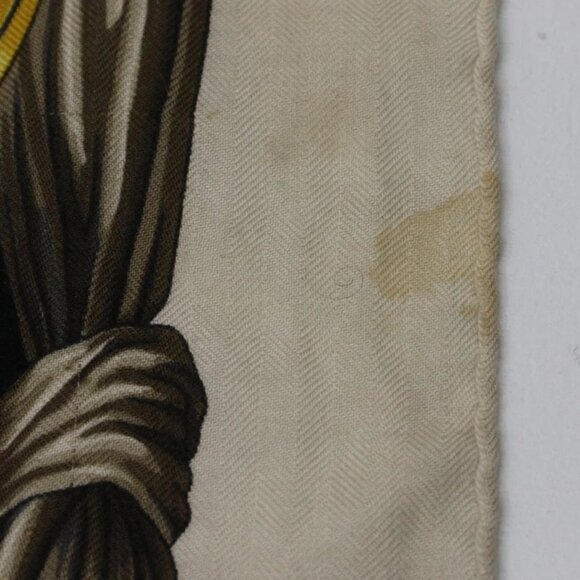 HERMES Carre 90 ETRIERS Scarf Shawl Gold Black Silk - Picture 4 of 11